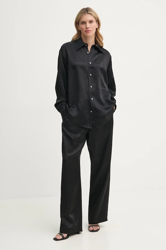 Сорочка Filippa K 31327.FK чорний SS25