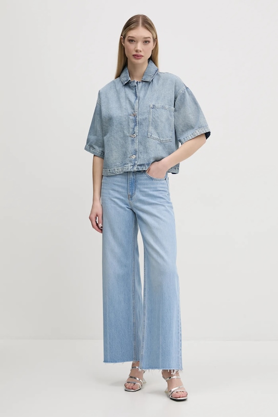 HUGO cămașă din denim 50535366 albastru SS25