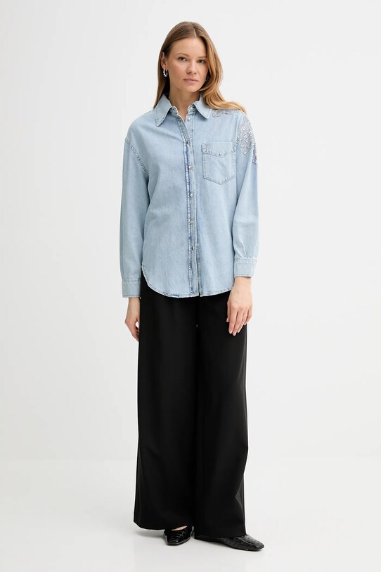 Liu Jo cămașă din denim UA5128.D4851 albastru SS25