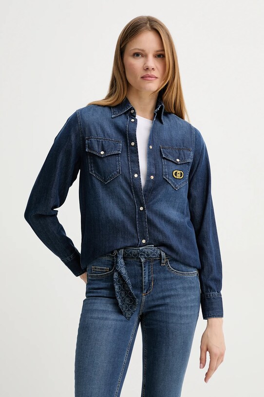 Рубашка Liu Jo casual тёмно-синий UA5238.D4851