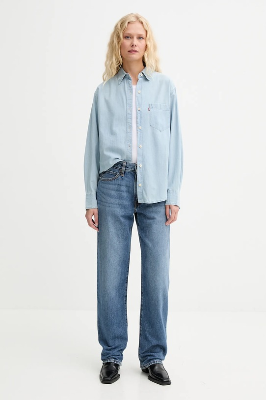 Bavlněná košile Levi's HARLIE NEW BF SHIRT 001HM modrá SS25
