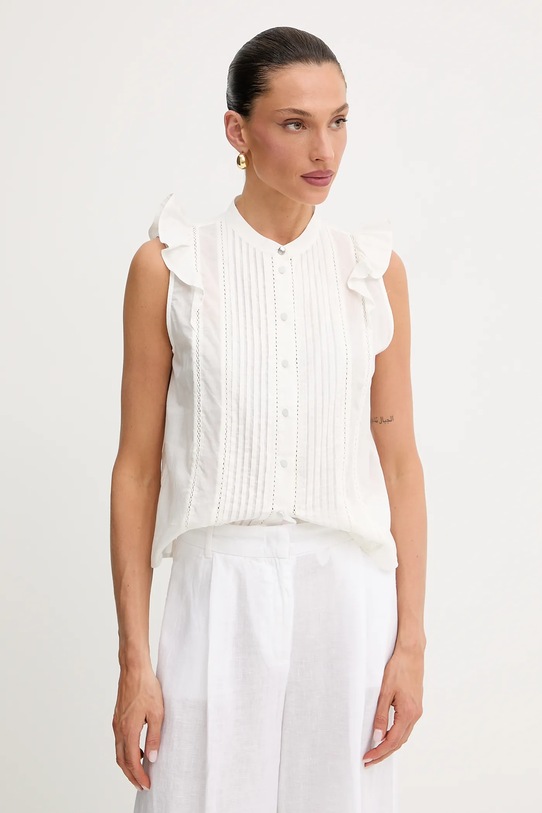 Хлопковая рубашка BOSS Orange casual белый 50540421