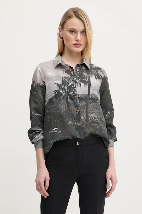 Πουκάμισο Never Fully Dressed Mallorca casual γκρί NFDTO1640