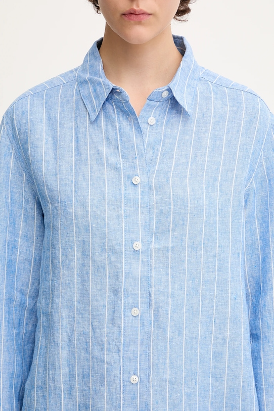 Льняная рубашка Samsoe Samsoe SANOT голубой F25100015