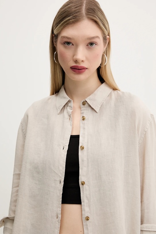 Сорочка з льону Superdry бежевий W4010463A.2PQ