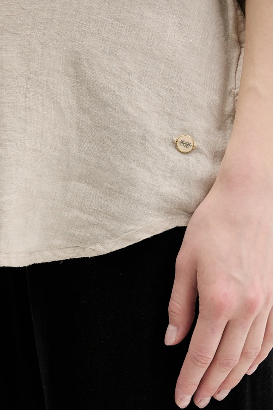 Сорочка з льону Superdry W4010463A.2PQ бежевий