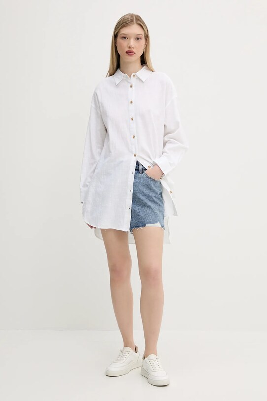 Superdry koszula bawełniana W4010470A.01C biały SS25