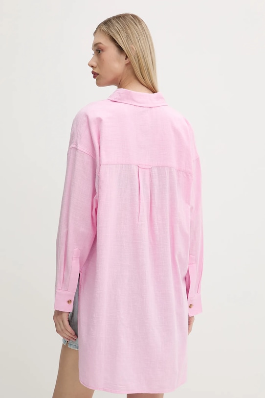 Odzież Superdry koszula bawełniana W4010470A.2LV różowy