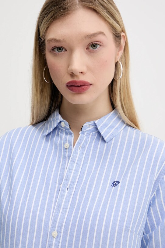 Superdry koszula bawełniana niebieski W4010473A.D9J