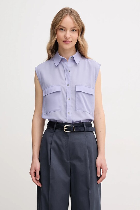 Calvin Klein koszula bawełniana bawełna fioletowy K20K208224