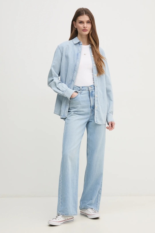 Calvin Klein koszula jeansowa K20K208414 niebieski SS25