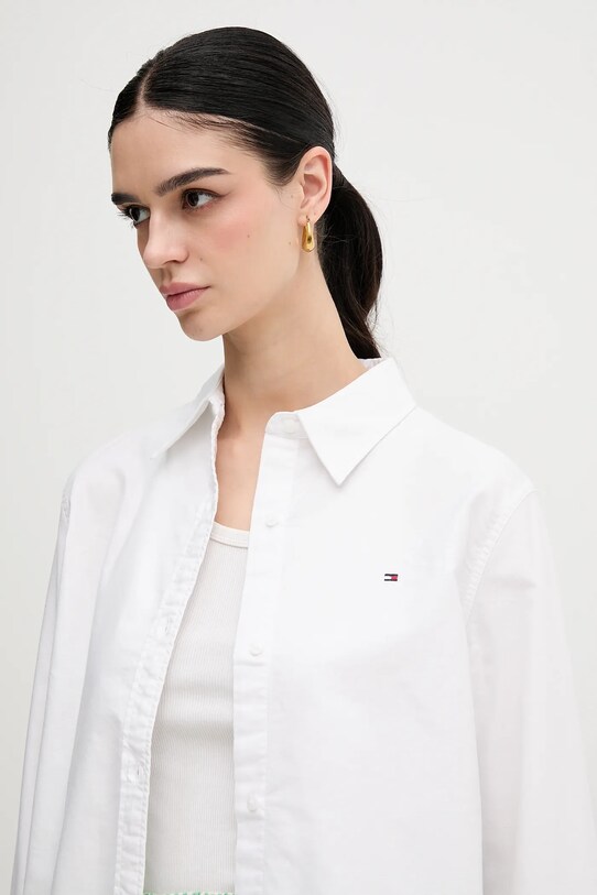 Бавовняна сорочка Tommy Hilfiger білий WW0WW46111