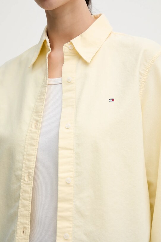 Бавовняна сорочка Tommy Hilfiger WW0WW46111 жовтий