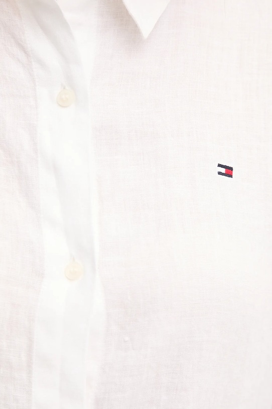 Ľanová košeľa Tommy Hilfiger WW0WW46169 biela