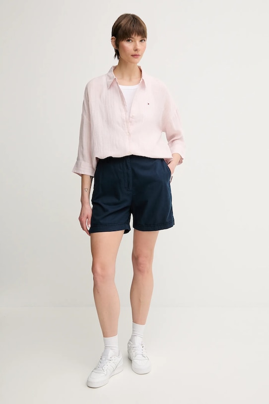 Ленена риза Tommy Hilfiger WW0WW46169 розов SS25