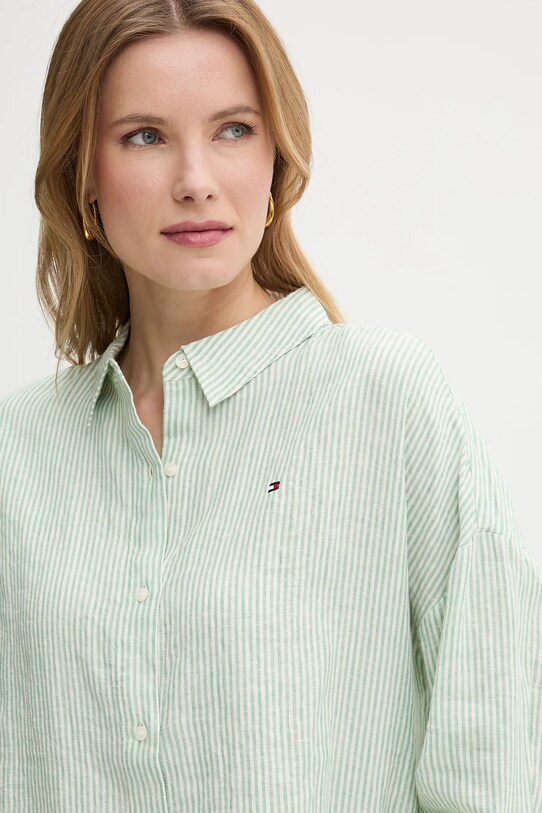 Ленена риза Tommy Hilfiger WW0WW46169 зелен
