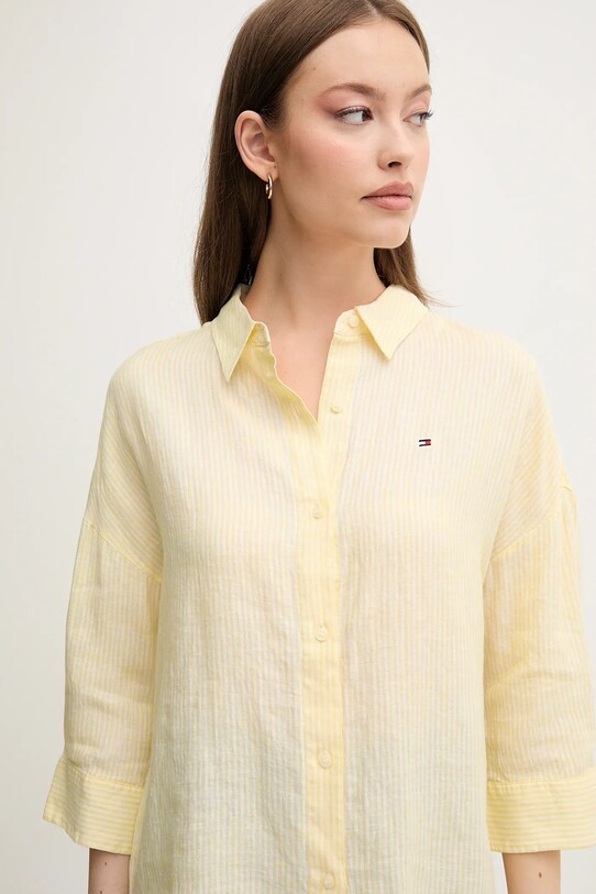 Ленена риза Tommy Hilfiger жълт WW0WW46169