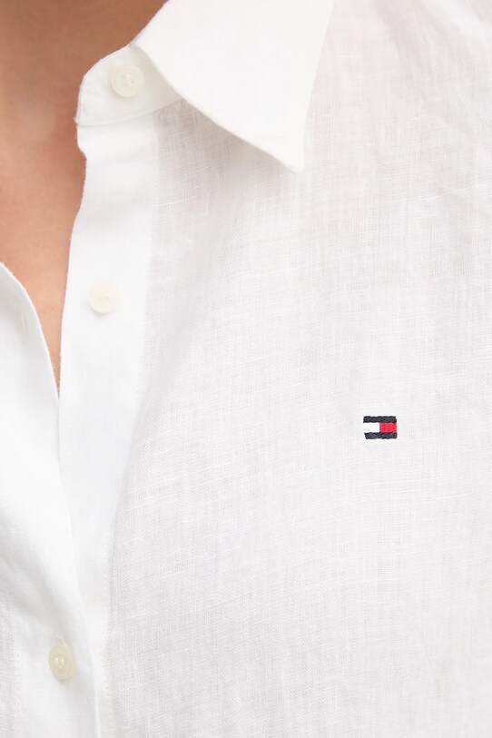 Tommy Hilfiger camicia di lino WW0WW44679 bianco