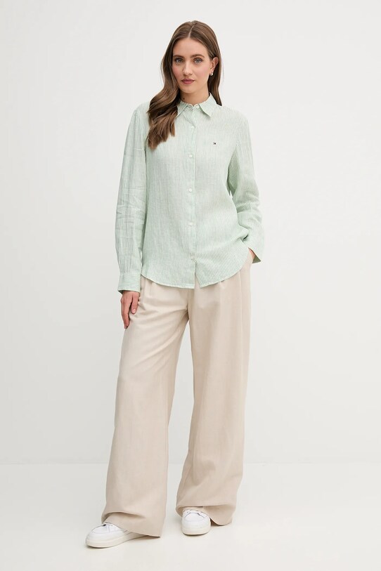 Tommy Hilfiger len ing WW0WW44679 zöld SS25