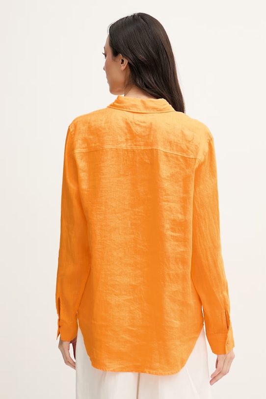 Îmbrăcăminte Tommy Hilfiger cămașă de femei de in WW0WW44679 portocaliu