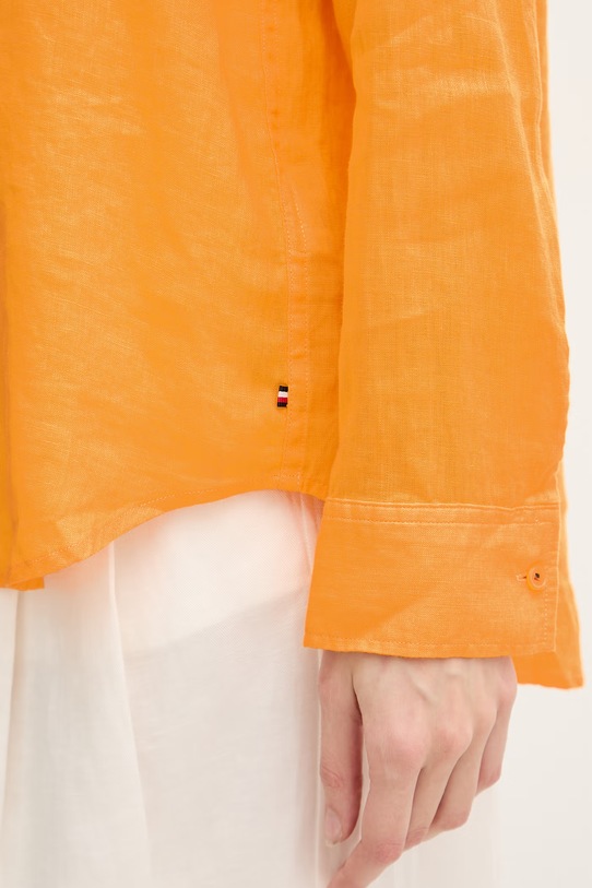 Tommy Hilfiger cămașă de femei de in WW0WW44679 portocaliu