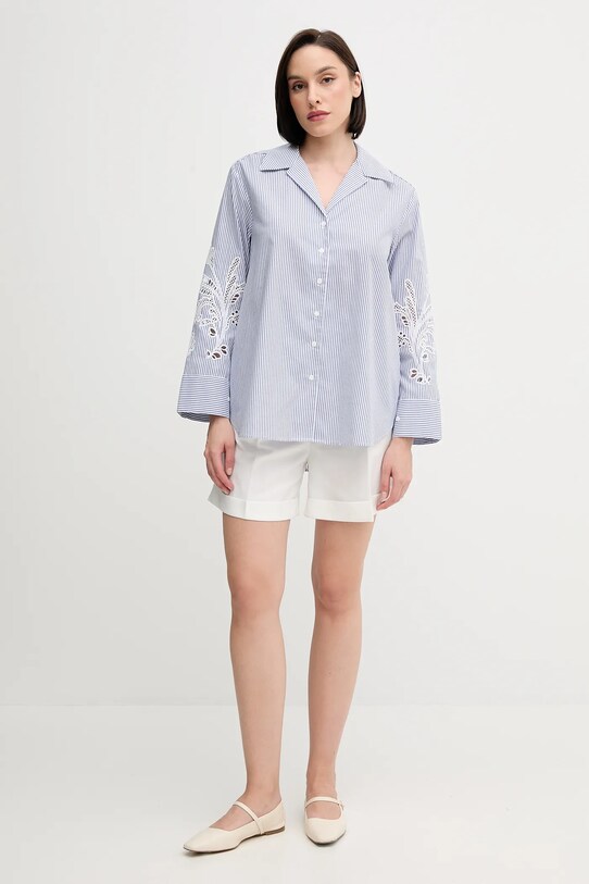 Tommy Hilfiger koszula bawełniana WW0WW44693 niebieski SS25