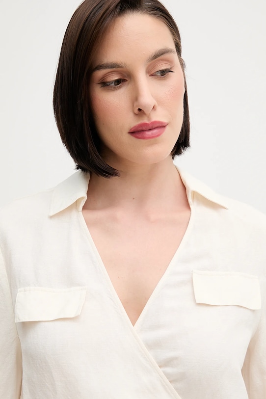 Tommy Hilfiger cămașă de in bej WW0WW44697