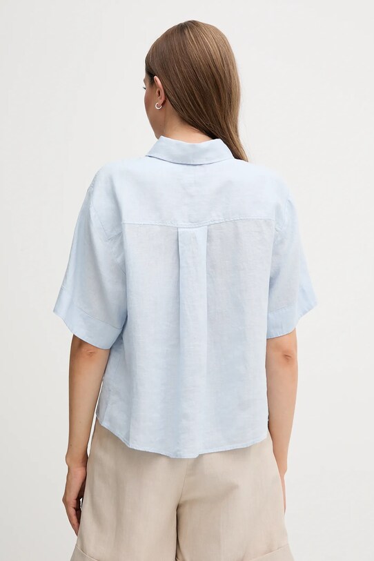 Odzież Tommy Hilfiger koszula lniana WW0WW44720 niebieski