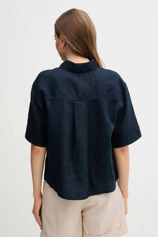 Odzież Tommy Hilfiger koszula lniana WW0WW44720 granatowy