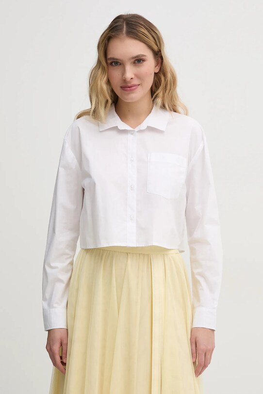 Dkny camicia in cotone lunga bianco DJ5W2027