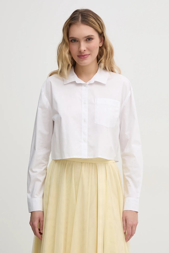 Dkny camasa din bumbac lung alb DJ5W2027