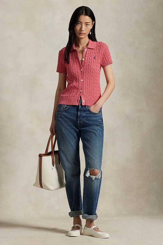 Oblečení Bavlněná košile Polo Ralph Lauren 211963486 červená