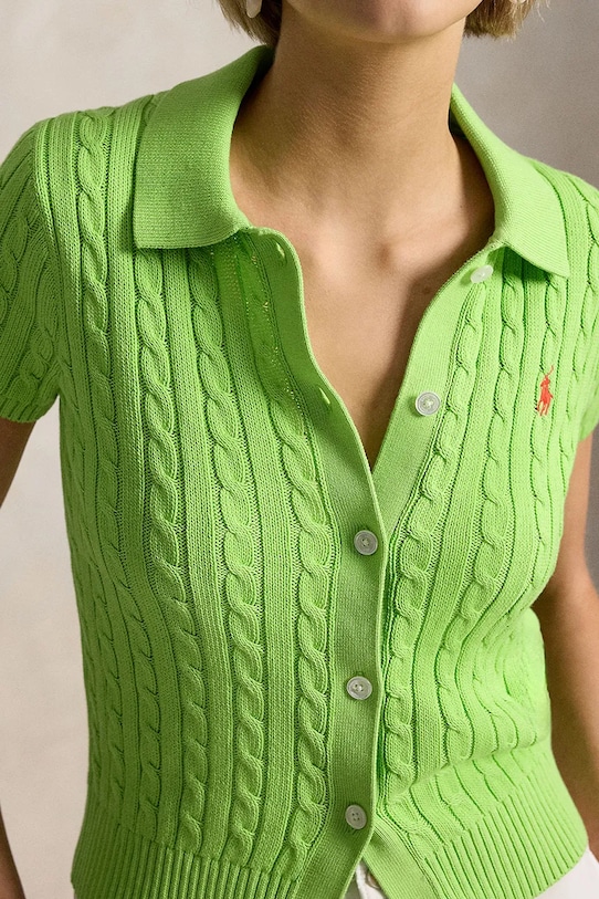 Polo Ralph Lauren sveter s krátkym rukávom dámsky bavlnený zelená 211963486