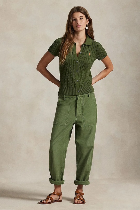 Oblečení Bavlněná košile Polo Ralph Lauren 211963486 zelená