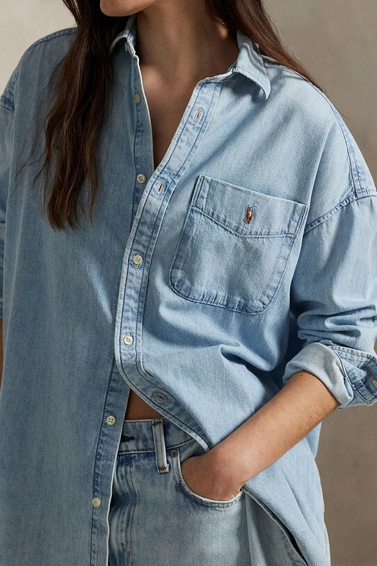Polo Ralph Lauren camicia in denim di cotone blu 211964726