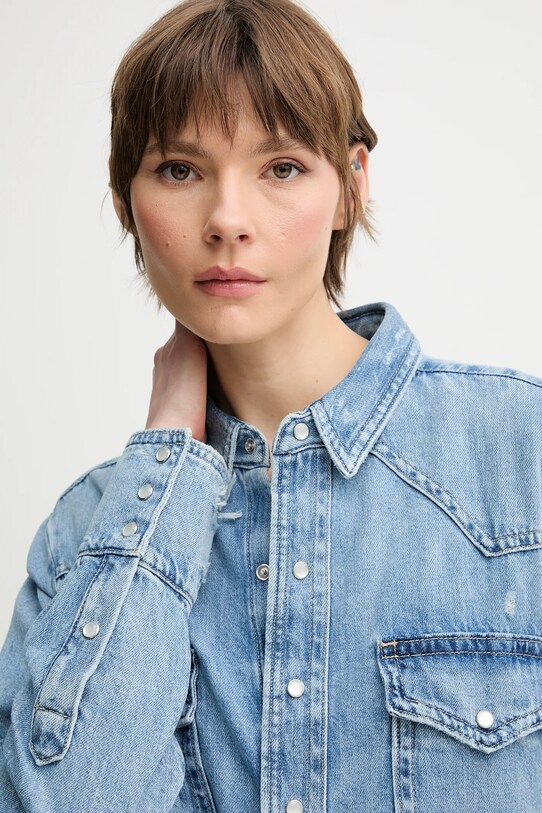 Bavlněná džínová košile Polo Ralph Lauren modrá 211964727