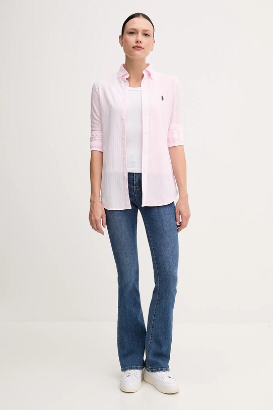 Polo Ralph Lauren camicia in cotone 211965102 rosa SS25