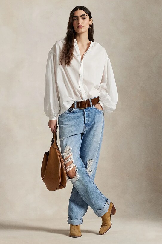 Oblečení Bavlněná košile Polo Ralph Lauren 211965846 bílá