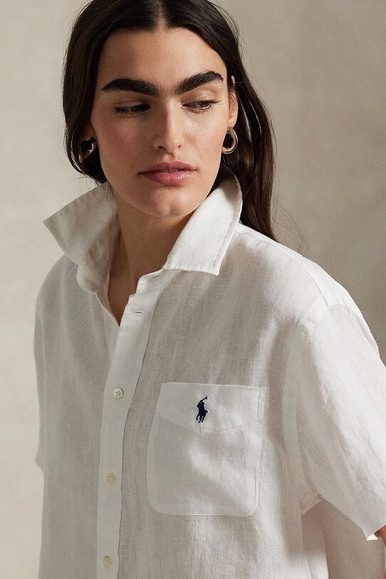 Polo Ralph Lauren koszula lniana biały 211965847