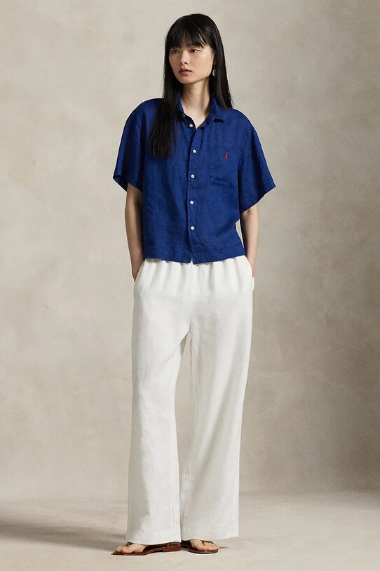 Îmbrăcăminte Polo Ralph Lauren cămașă de in 211965847 bleumarin