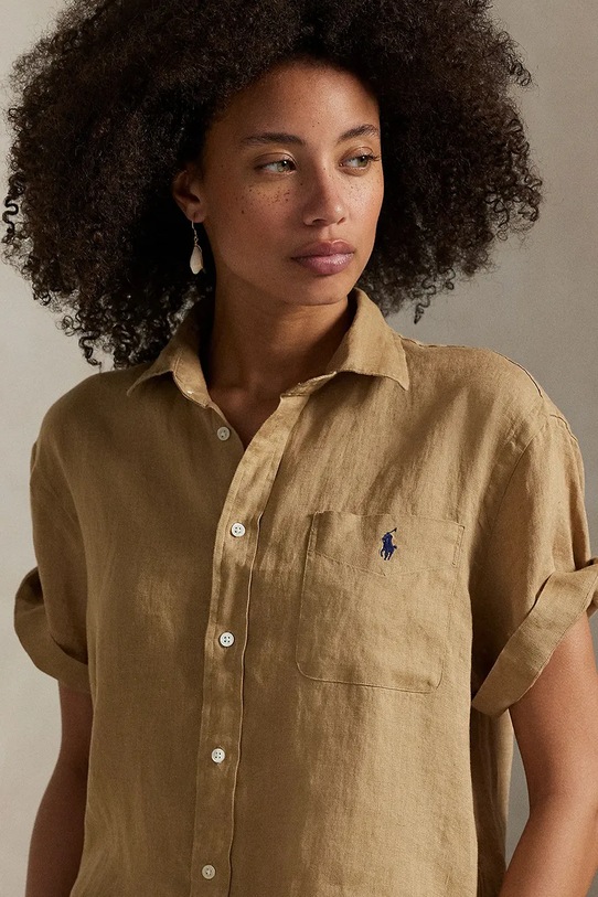 Polo Ralph Lauren koszula lniana beżowy 211965847