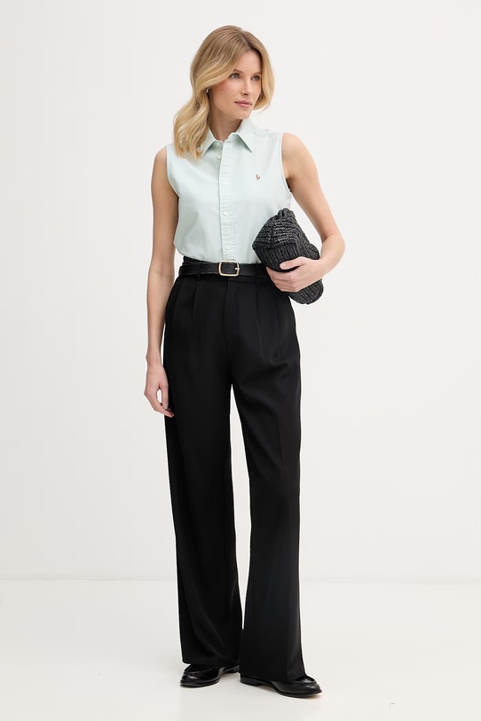 Polo Ralph Lauren cămașă pentru femei, din bumbac 211968896 turcoaz SS26