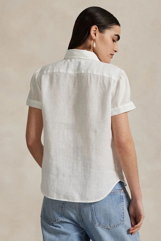 Polo Ralph Lauren cămașă de in 211973366 alb SS25