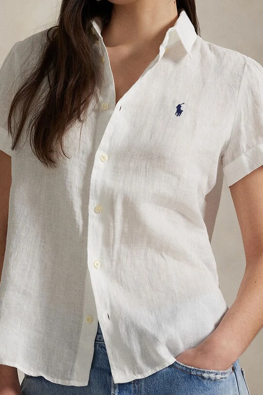 Polo Ralph Lauren koszula lniana biały 211973366