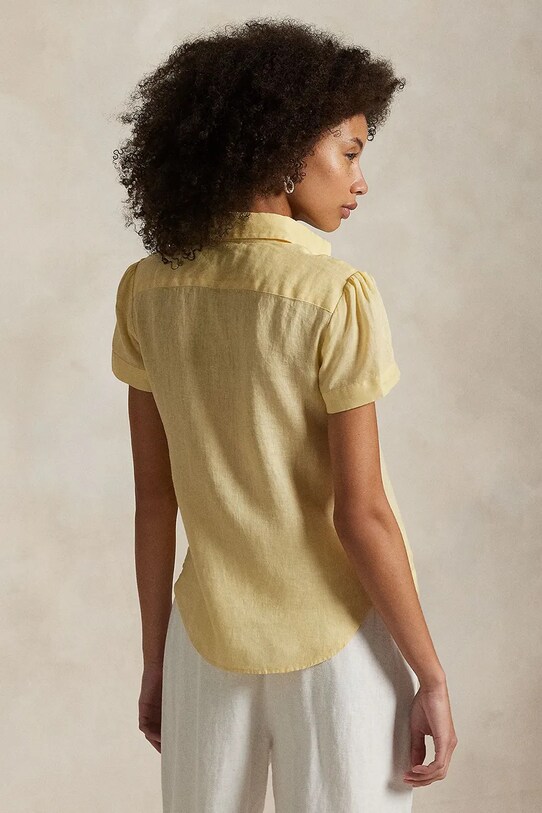 Polo Ralph Lauren cămașă de in 211973366 galben SS25