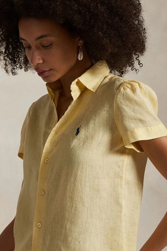 Polo Ralph Lauren cămașă de in galben 211973366