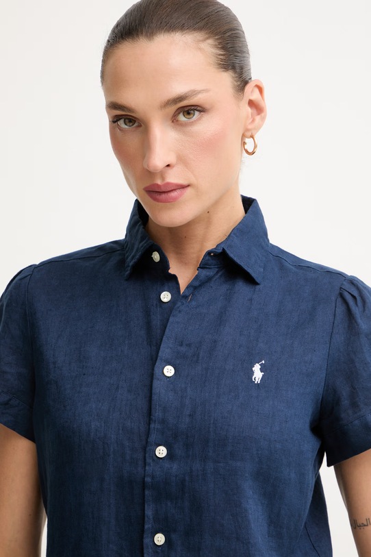 Polo Ralph Lauren рубашка женская льняная тёмно-синий 211973366