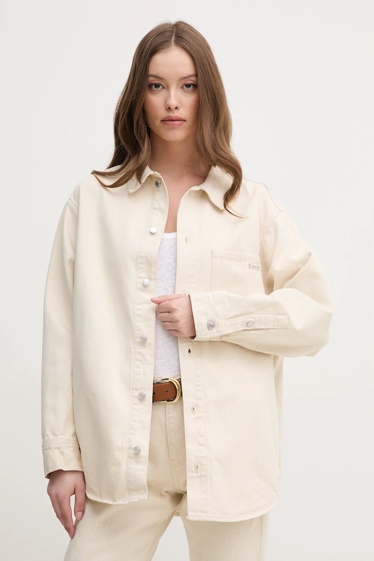 Calvin Klein Jeans koszula jeansowa klasyczny beżowy J20J225175