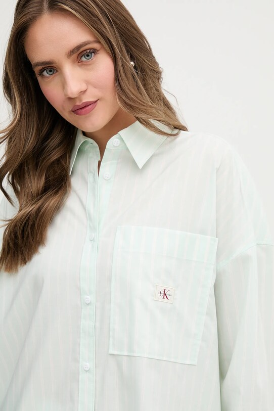 Calvin Klein Jeans koszula bawełniana zielony J20J225411