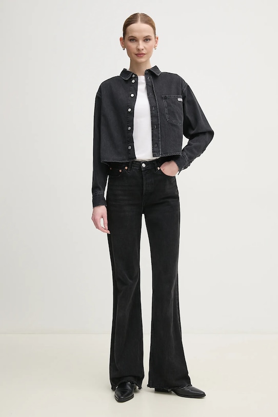 Calvin Klein Jeans koszula jeansowa J20J225517 czarny SS25